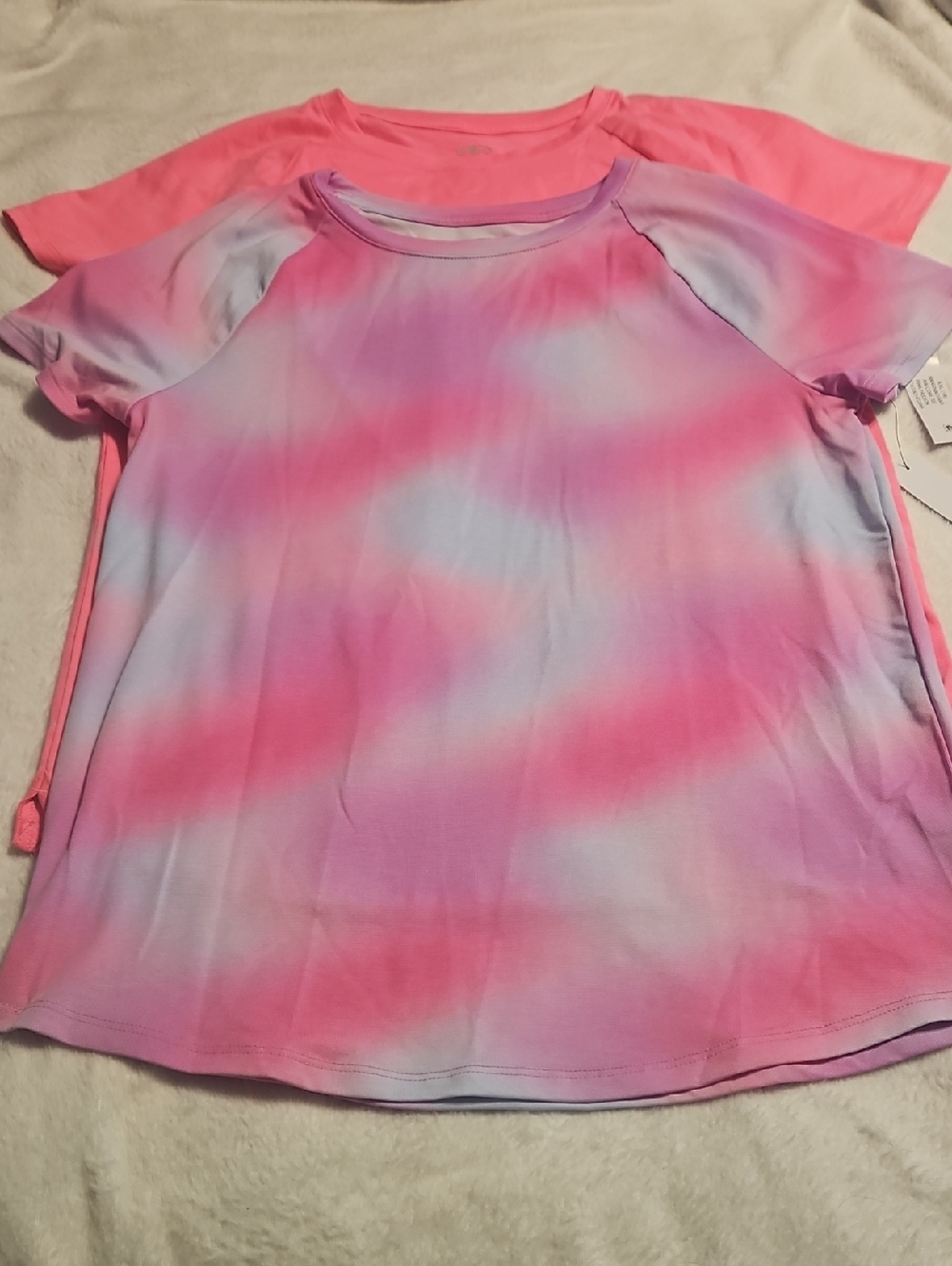 NWT Girls Athletic Works Hot Pink and Tye Dye Short Sleeve Tee's